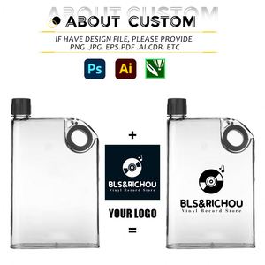 Botella de Agua de Plástico Personalizada con Logotipo, Libre de BPA, Plana, Tipo Cuaderno A5, A4, A6, 380ml, 450ml, 750ml, Fácil de Transportar, para Gimnasio - Product Image 4