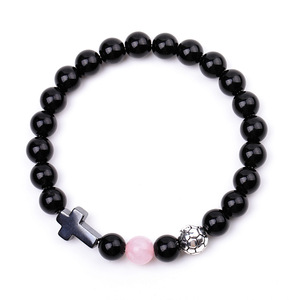 Bracelet <span class=keywords><strong>simple</strong></span> en pierre naturelle et argent avec perles de football, bijoux sportifs, bracelet ballon de football, cadeau promotionnel - Product Image 3