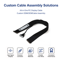 Kabel Koaksial Mikro LVDS Kustom 40Pin ke 30Pin dengan Selubung PVC untuk Monitor PC All-in-One OEM ODM
