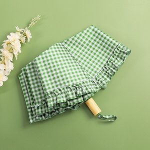 Parapluie Vintage Frais à Carreaux et Dentelle, Double Usage Soleil/Pluie, Protection Solaire et <span class=keywords><strong>Anti</strong></span>-<span class=keywords><strong>UV</strong></span> pour Étudiants, Vente en Gros - Product Image 1