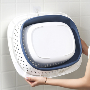 Ráp Nhựa Giặt giỏ 8 gallon gấp <span class=keywords><strong>Pop</strong></span> Up phòng tắm quần áo bẩn giỏ hộ gia đình nhựa lưu trữ container - Product Image 4