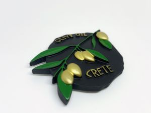YIWU BaiWen Vente en gros Promotionnel <span class=keywords><strong>Pas</strong></span> cher Souvenir touristique de Grèce <span class=keywords><strong>CRETE</strong></span> Aimant de réfrigérateur en résine 3D Cadeau - Product Image 3
