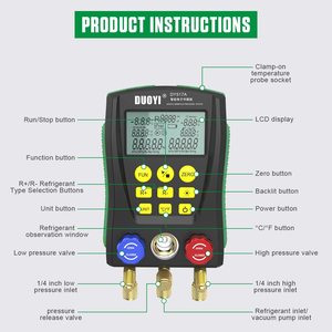 Manómetro Digital de Vacío para HVAC DUOYI DY517A, Juego de Manómetros para Refrigerante, Material ABS, Rango de Presión 0-6000Kpa, 1 Año de Garantía - Product Image 5