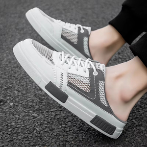 Chaussures décontractées pour hommes, style mules en maille ajourée, nouvelle collection 2026, à semelle épaisse et plateforme, anti-odeur, grande taille 47, noires - Product Image 6