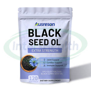 Ausreson Natural negro comino aceite de semilla cápsulas de geles suaves suplemento de Salud de la piel inmune vitamina E aceite de semilla negro cápsulas de gel suave - Product Image 2