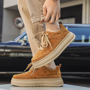 Zapatos Casuales Retro para Hombre, Primavera 2026, Cuero Nubuck Genuino, Suela Gruesa, Aumentan la Estatura, Modernos, para Uso Diario, Estilo Skate - Product Image 2