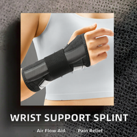 Attelle de soutien respirante personnalisée pour le poignet, soulagement de la douleur du syndrome du canal carpien et de l'arthrite RSI - Ajustement universel Hommes/Femmes (Noir S/M)