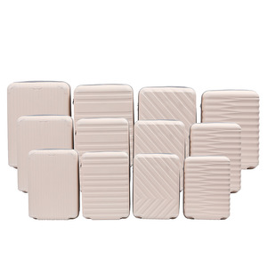 Ensemble de bagages en ABS et PC, motif rayé, taille moyenne, avec housse de pluie et doublure en nylon pour le voyage - Product Image 4