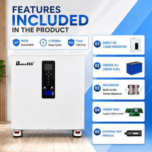 Stock Pologne 51.2V 28kWh 560Ah Intégré 12kW Triphasé 220V/380V Tout-en-un + Équilibreur Actif + Module WiFi + DDP 51.2V 560Ah Haute Capacité - Product Image 2