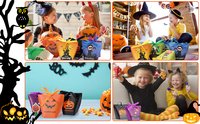 Pochette de rubans de friandises Sweet Goodie avec 9 modèles personnalisés Sac de bonbons d'Halloween pour enfants Décorations d'Halloween