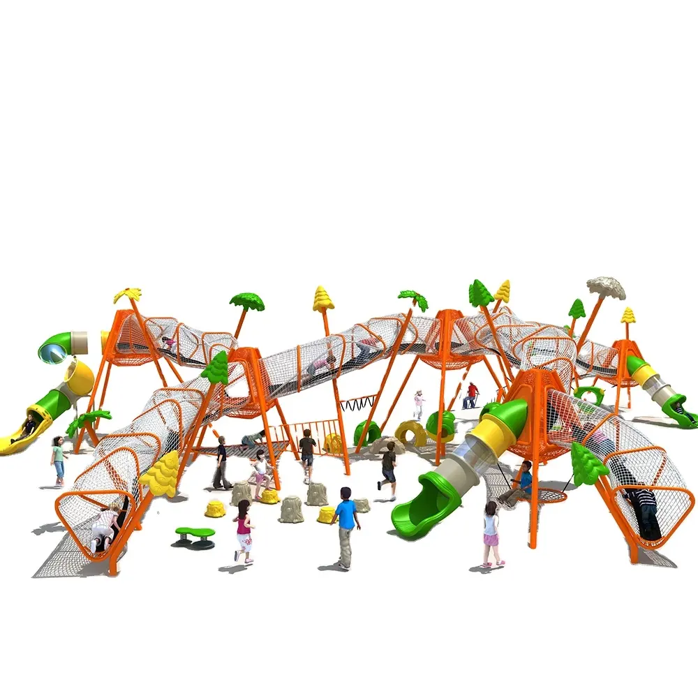 OK Plástico Playground Slide Equipamentos de Playground Para As Crianças Ao Ar Livre Escalada Net