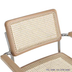 Struttura in tubo di acciaio cromato in Rattan sedile metà secolo sedie da pranzo in velluto comoda <span class=keywords><strong>sedia</strong></span> <span class=keywords><strong>Cesca</strong></span> - Product Image 5