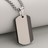 Collier pendentif pour homme tendance en acier inoxydable plaqué or 18 carats, chaîne maille gourmette style militaire pour occasions festives