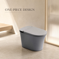Toilette intelligente monobloc moderne avec chasse automatique, siège chauffant, capteur de pied, cuvette allongée électrique, drainage en S pour la salle de bain