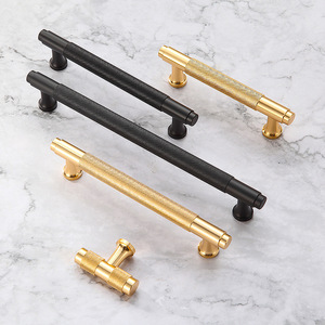 Furniture Handle Bar Aluminum Alloy <b>Black</b> Gold Minimalist Wardrobe Cabinet <b>Door</b> <b>Knob</b> Durable Die Casting - Product Image 1