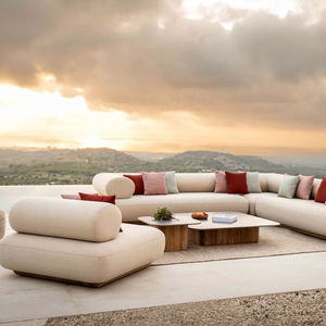 Ensemble de canapés d'extérieur en rotin d'aluminium, design nordique contemporain pour cour et <span class=keywords><strong>jardin</strong></span>, terrasse extérieure, mobilier de loisirs - Product Image 3