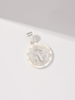 Collier religieux pour enfants en laiton, avec pendentif rond Jésus en zircon plaqué or 14 carats