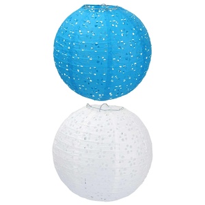 Lanterne en <span class=keywords><strong>papier</strong></span> ronde chinoise/japonaise, lampe d'éclairage ronde pour mariage, fête, ornement, artisanat, paysages extérieurs faits à la main pour la rue - Product Image 1