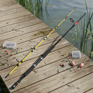 Kit de canne à pêche en fibre de verre avec poignée EVA pour la pêche aux leurres, au poisson-chat, au <span class=keywords><strong>carpe</strong></span> crucian, au marlin, au snapper, au requin, canne spinning en 2 sections - Product Image 1