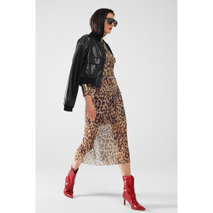 Robe moulante mi-longue à manches longues et imprimé léopard - Product Image 6