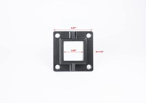 Support de fixation au sol pour poteau carré de 2 pouces et garde-corps de terrasse, robuste, en aluminium, noir - Product Image 4