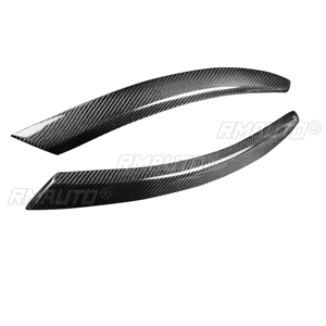 ฝาครอบตกแต่งไฟหน้ารถยนต์คาร์บอนไฟเบอร์แท้ 1 คู่ สำหรับ Audi A6 C6 ปี 2004 2005 2006 2007 2008 2009 2010 2011 - Product Image 1