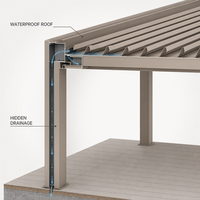 MEXIN Serre de jardin en verre, véranda en aluminium, structure modulaire préfabriquée pour jardin, patio, terrasse, cour, projet hôtelier