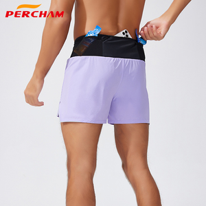 กางเกงขาสั้นออกกำลังกายกีฬาวิ่งมาราธอนของผู้ชายแห้งเร็วพร้อมกระเป๋าตาข่าย - Product Image 2