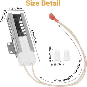 PB040001 Allumeur de four à gaz, élément chauffant électrique avec fils pour usage domestique, remplace AP5315579 PB04001 792263 - Product Image 2