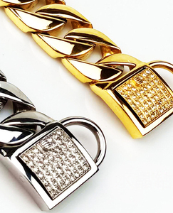 <span class=keywords><strong>Collar</strong></span> de Perro de Acero Inoxidable Dorado de 32 mm, <span class=keywords><strong>Collar</strong></span> de Metal para Bulldog, Collares y Correas de Cadena Dorada para Mascotas, Venta al por Mayor de Fábrica - Product Image 3