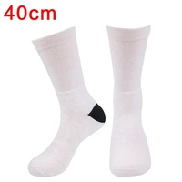 Chaussettes blanches unies en polyester vierges pour sublimation, vente en gros à bas prix