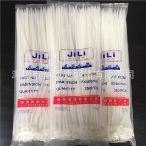 สายรัดเคเบิลไนลอน Jili ขนาด 5x400 มม. แบบล็อคอัตโนมัติ  บรรจุ 250 ชิ้น/แพ็ค - Product Image 1