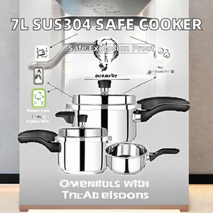Casserole à pression anti-explosion en acier inoxydable de haute qualité pour cuisinières à gaz et à induction - Product Image 2