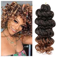 Extensions de cheveux synthétiques à ondulations profondes courtes, vente en gros directe d'usine, pour tressage, souples, rebondissantes, sans nœuds, pré-bouclées, simples