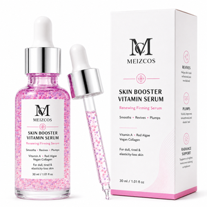 Suero Vitamínico Potenciador de Piel de Marca Privada 30ml, <span class=keywords><strong>Vitamina</strong></span> A, Algas Rojas, Colágeno Vegano, Textura de Perlas, Renovador y Reafirmante, Set OEM ODM - Product Image 1