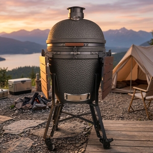 Auplex <span class=keywords><strong>Epicure</strong></span> - Parrilla Kamado de Carbón Multifuncional para Exteriores de 22 Pulgadas, Cocina para Acampar - Product Image 1