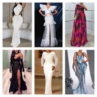 Robe de soirée pour femme en satin d'acétate, coupe sirène amincissante, collection 2026, vente en gros