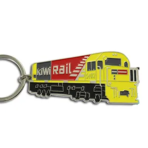 3D custom kiwi rail train shape metal keychain craft railway souvenir gift