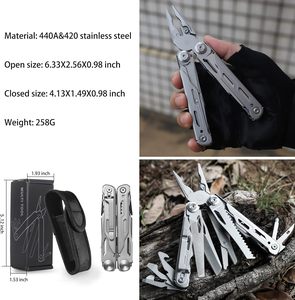 Multitool avec verrouillage de sécurité 440A Pince en acier inoxydable <span class=keywords><strong>Outil</strong></span> de poche Coupe-fil et ciseaux à ressort pour l'extérieur - Product Image 5