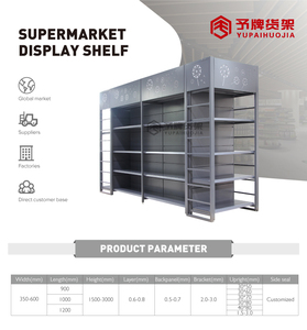 Luxury Black Heavy Duty <strong>Metal</strong> Gondola Shelving for Supermarket Grocery Store <strong>Customized</strong> <strong>Shelf</strong> Display - Product Image 3