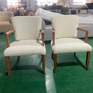 ห้องนั่งเล่นดีไซน์ใหม่กรอบไม้เนื้อแข็งเก้าอี้เท้าแขนหุ้มเบาะเก้าอี้พักผ่อนสไตล์วินเทจ - Product Image 5