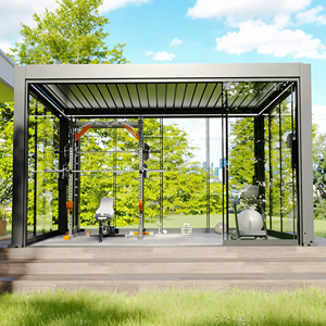 Pérgola Motorizada para Exteriores en <span class=keywords><strong>Aluminio</strong></span>, Gazebo Bioclimático <span class=keywords><strong>con</strong></span> Techo de Láminas, Puertas Corredizas de <span class=keywords><strong>Vidrio</strong></span>, Gazebo para Patio, Pérgola para Exterior - Product Image 4