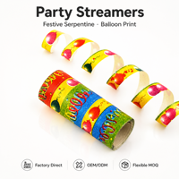 Lot de guirlandes de fête en papier crépon coloré, flexibles, vente en gros directe usine, MOQ, décoration anniversaire et Halloween