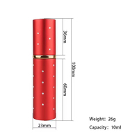 Atomiseur de parfum rechargeable en verre de 10 ml, mini flacon pulvérisateur portable avec coque en aluminium, flacon pulvérisateur cosmétique vide pour voyage