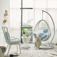 Balançoire d'extérieur moderne suspendue avec fonction à bascule pour cour, parc, jardin, salon, patio, balançoires