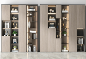 Librería de Madera de Diseño Moderno Personalizada, con Puertas de Vidrio, Mueble de Almacenamiento para Sala de Estar, Hogar u Hotel, Estantería para Libros - Product Image 3