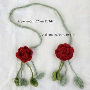 Flores artificiales de ganchillo tejidas a mano al por mayor Cortina Tieback - Product Image 4