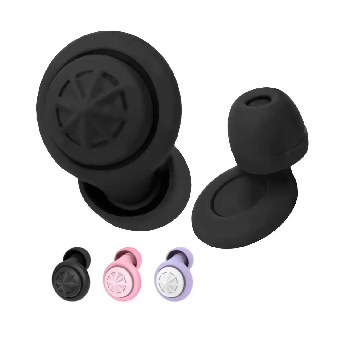 Washable Multi Functional 2 Pairs Earplugs with Case with 4 Ear Tips Silicone Ear Plugs for Sleeping Noise Cancelling