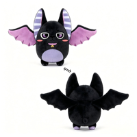 Peluche chauve-souris personnalisée OEM ODM, personnage de dessin animé 3D, poupée chauve-souris en peluche, mascotte personnalisée, couverture brodée