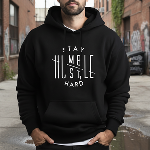 Felpe con Cappuccio Casual Personalizzate 300g Nere con Stampa 3D Ricamo Anti-Piega Tessuto French Terry con Design Invecchiato - Product Image 5